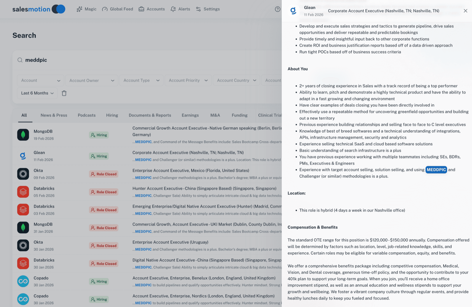 Search results showing contact details with role context and organizational information