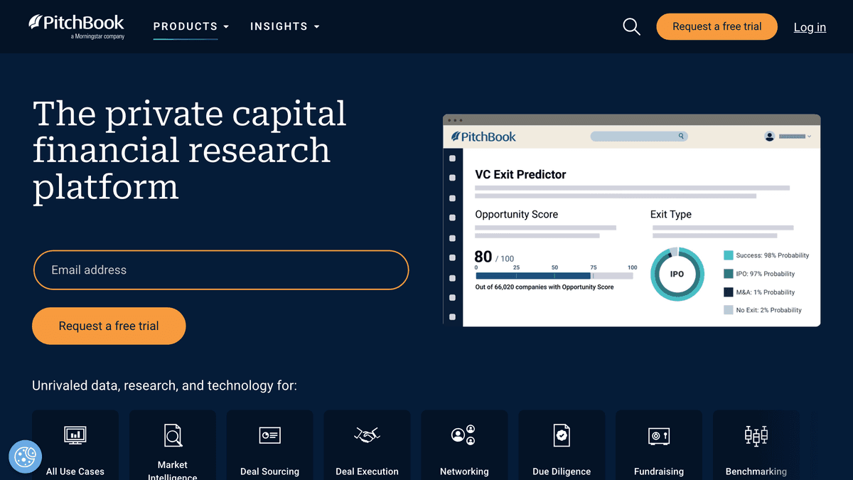 PitchBook platform showing private market deal data