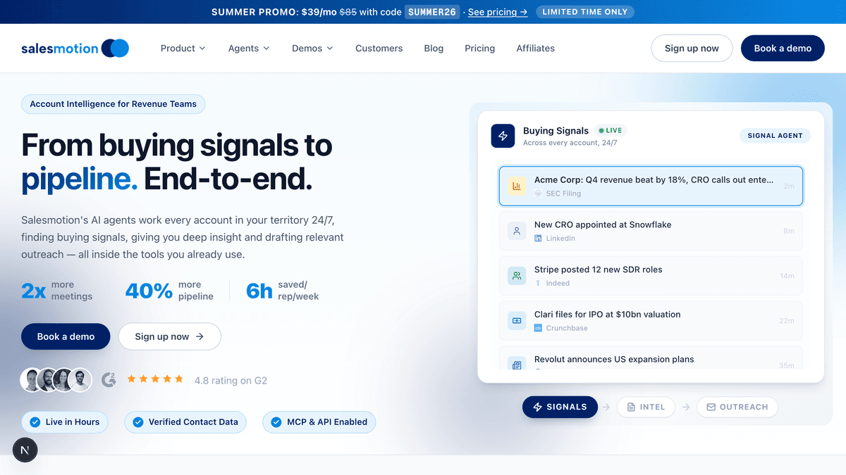 Salesmotion website homepage