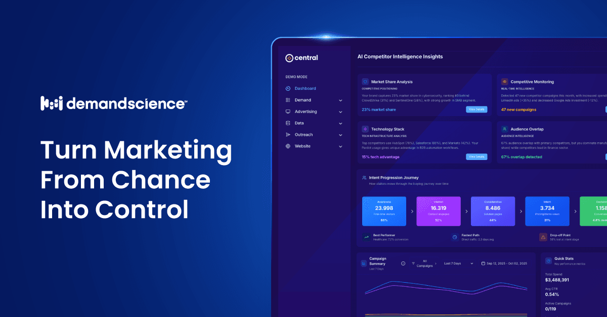 Terminus homepage showing account-based advertising and multi-channel engagement platform