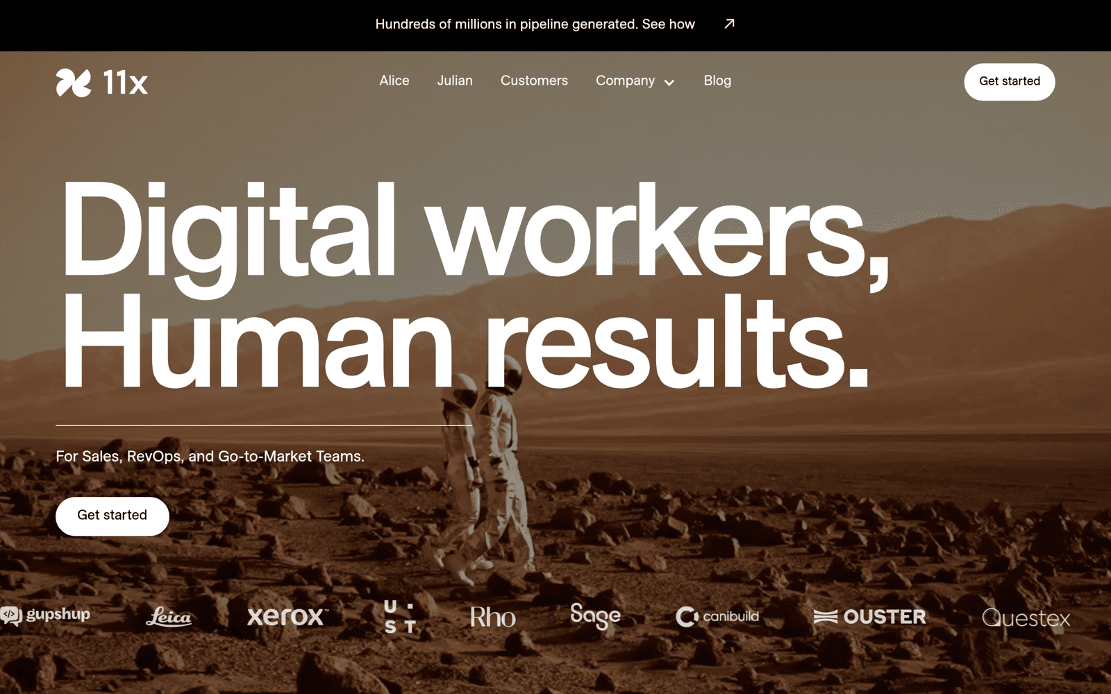 11x.ai autonomous AI SDR platform homepage