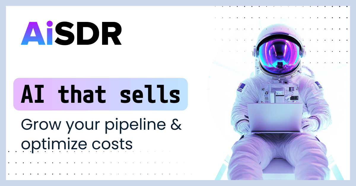 AiSDR homepage with its AI that sells positioning