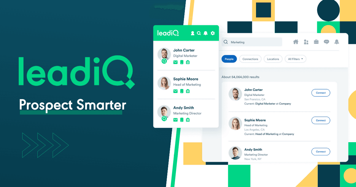 LeadIQ one-click contact capture from LinkedIn to CRM and sequences