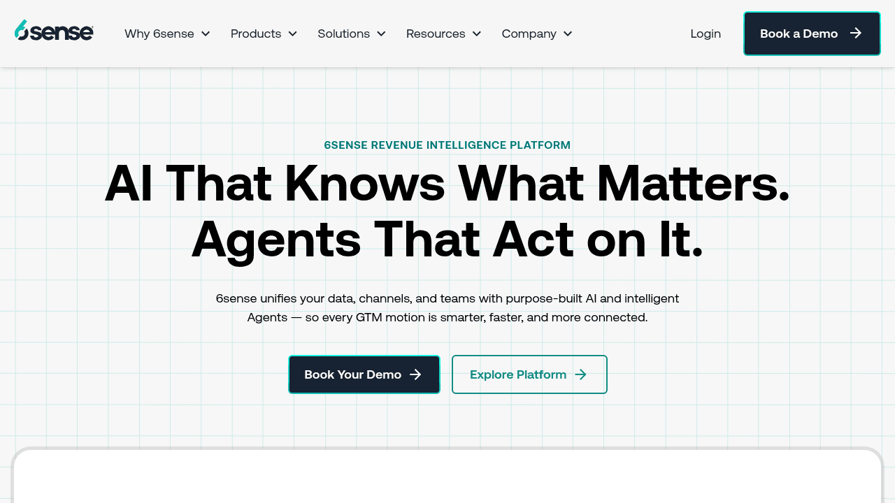 6sense revenue AI platform showing account engagement and buying stage predictions