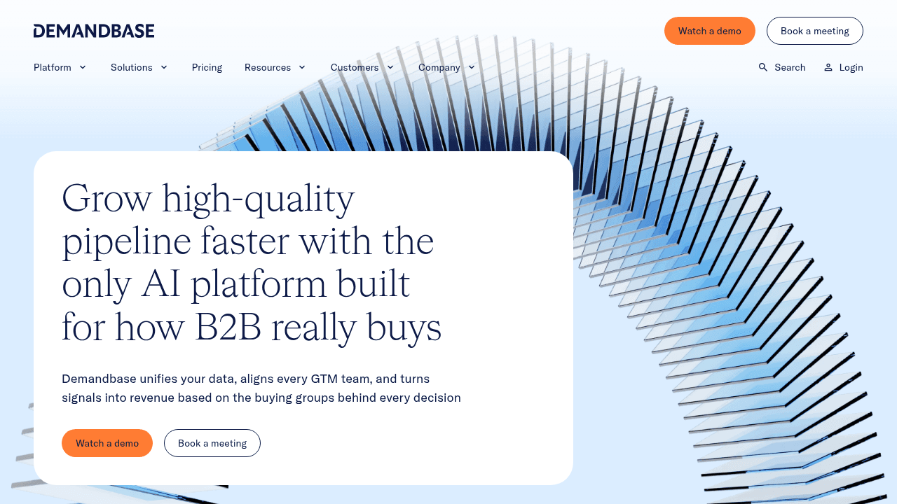 Demandbase ABM platform showing account-based engagement data and intent signals