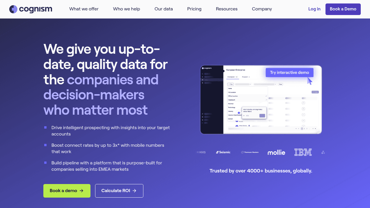 Cognism platform showing GDPR-compliant contact data with Diamond Data verification