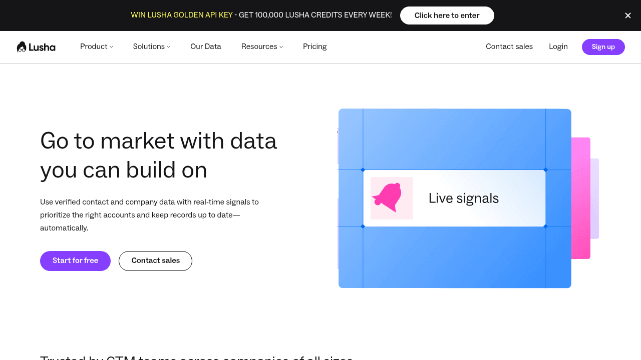 Lusha Chrome extension showing one-click contact data extraction from a LinkedIn profile