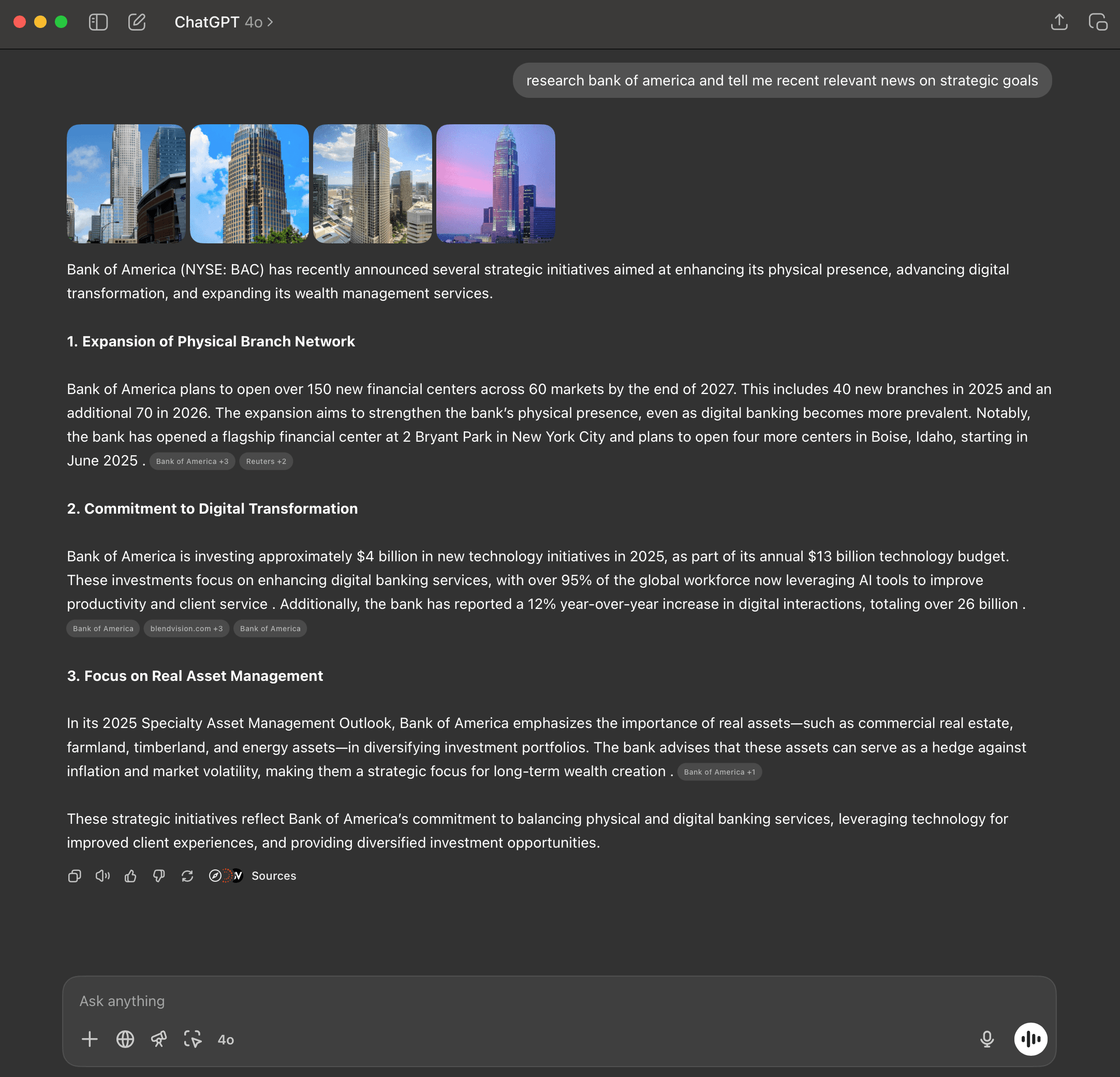 ChatGPT generating account research insights and strategic talking points for a prospect