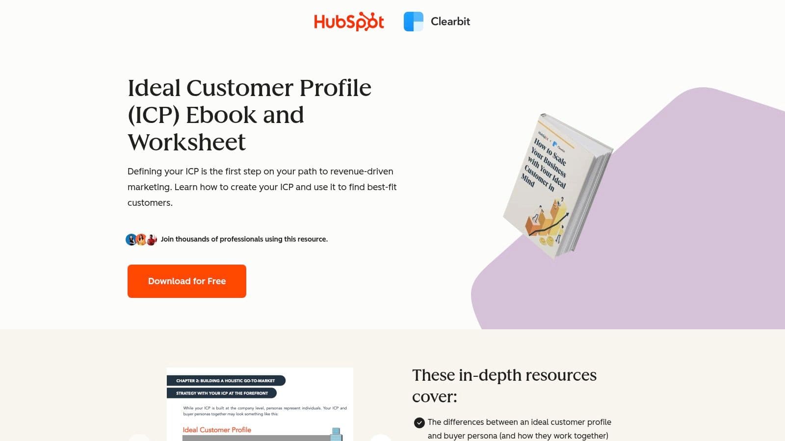 HubSpot's ideal customer profile template ebook promotion