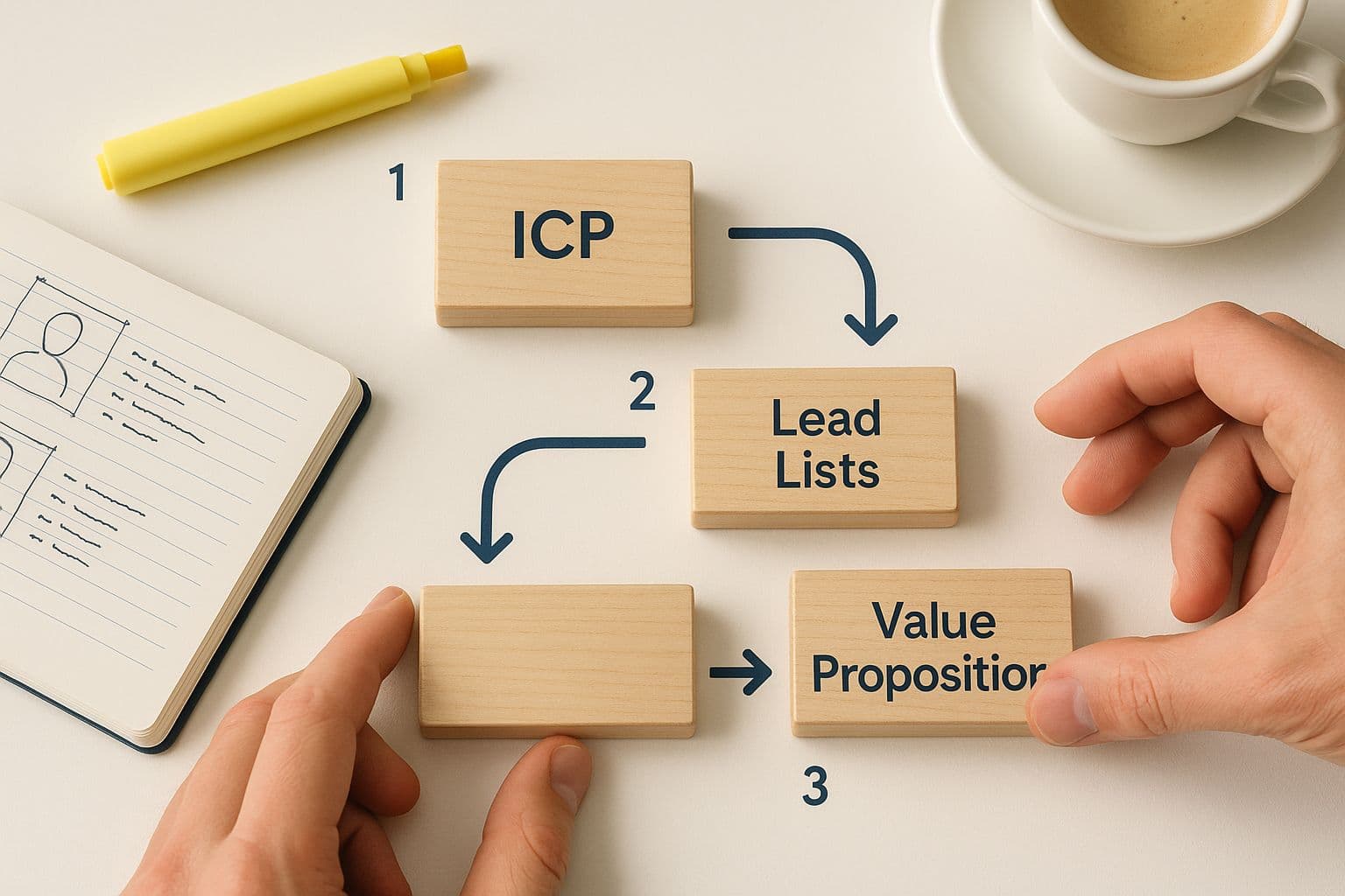 Building blocks of an outbound strategy: ICP foundation supporting lead lists and value proposition