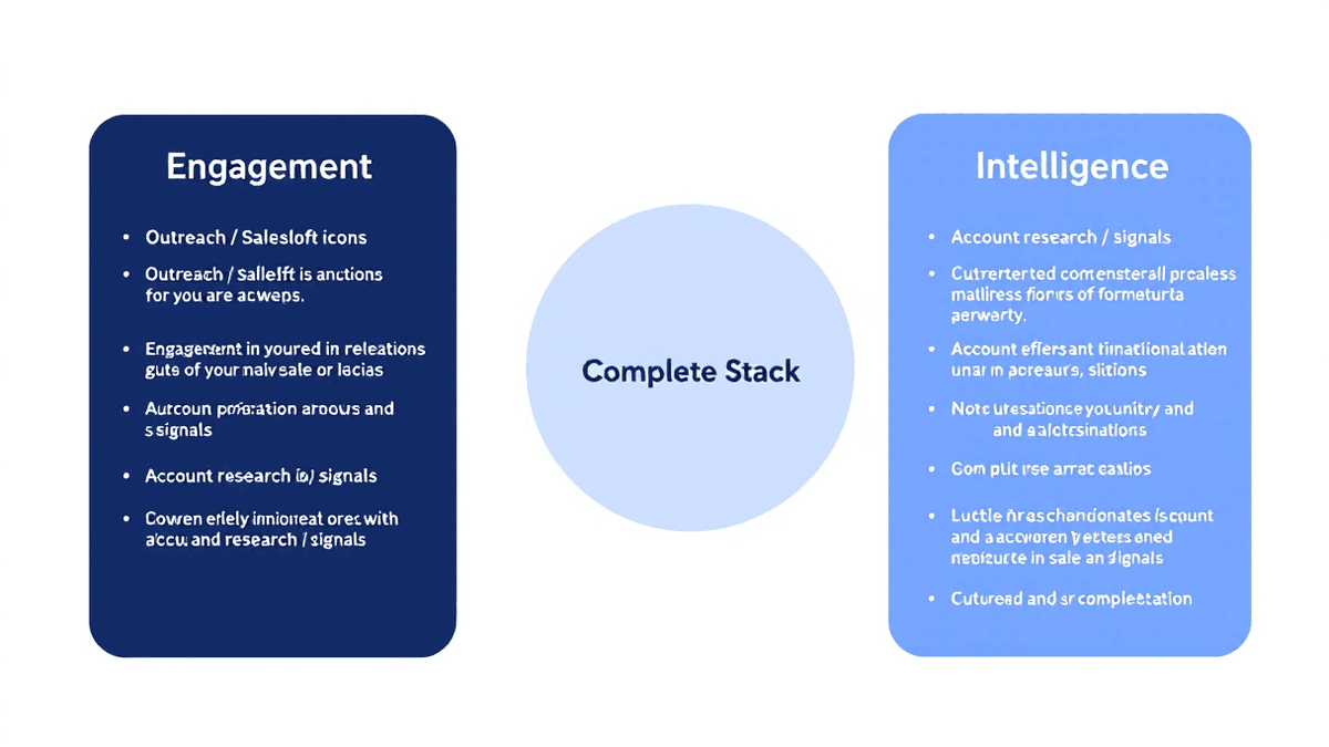 Infographic comparing engagement platforms, intelligence platforms, and the complete stack that combines both