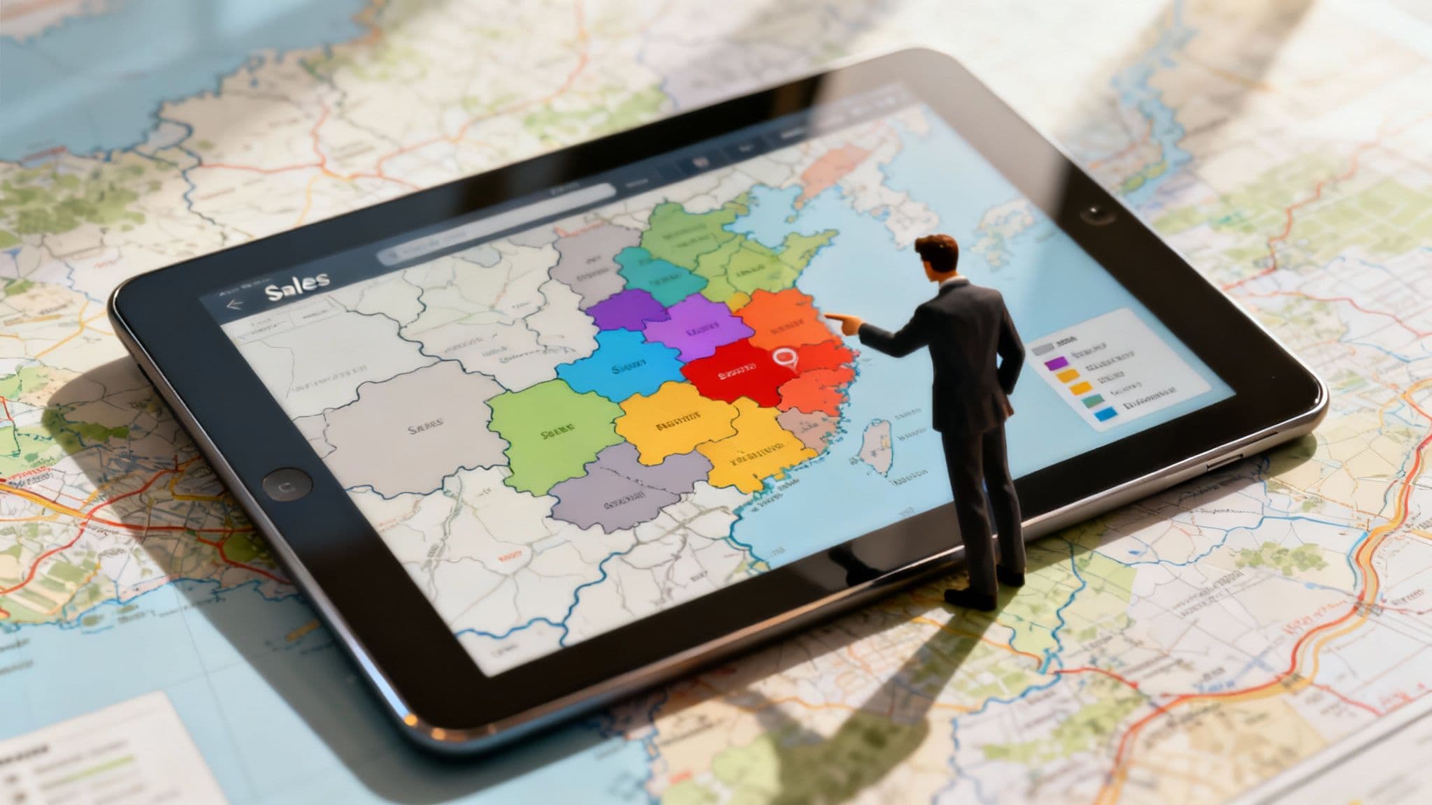 Modern territory planning factors including customer potential, industry, and rep workload