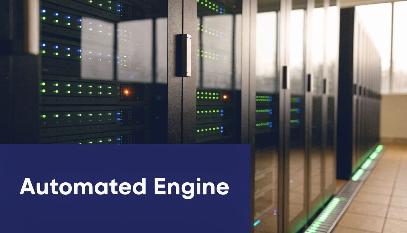 Rows of server racks with glowing green indicator lights inside a modern, professional data center facility.