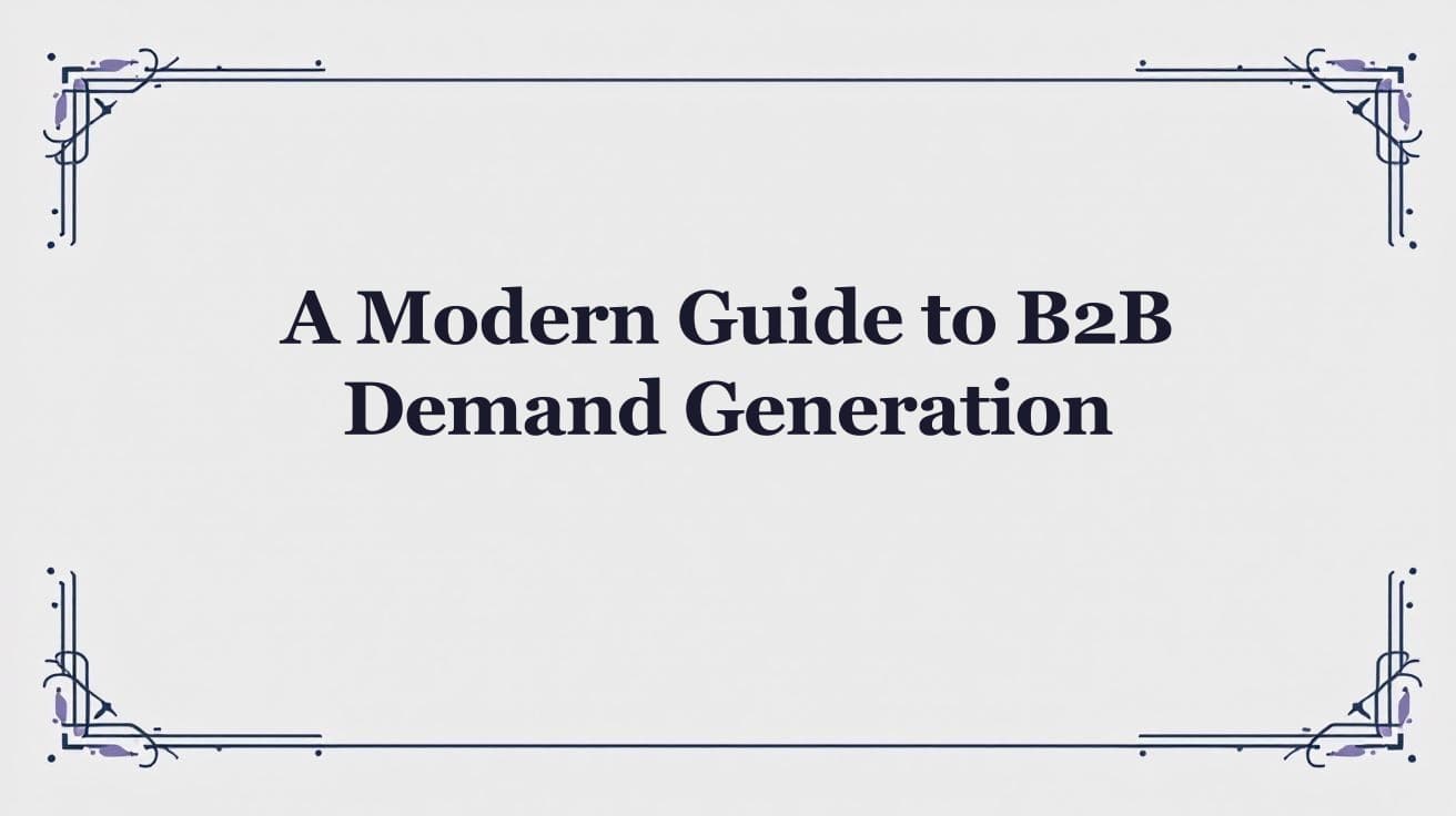 A Modern Guide to B2B Demand Generation