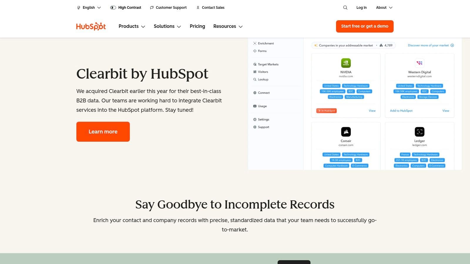Clearbit by HubSpot