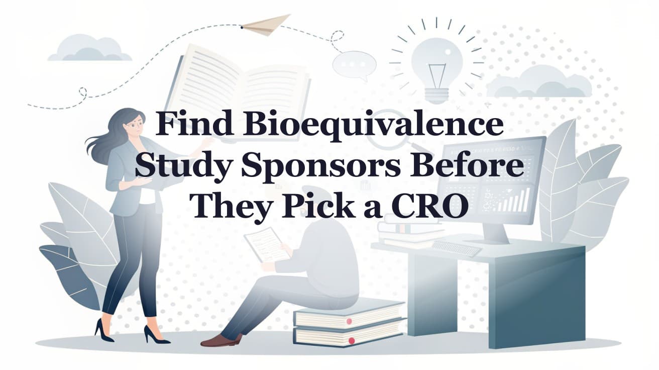 Find Bioequivalence Study Sponsors Before They Pick a CRO