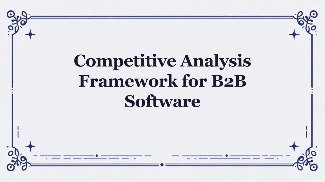 Guide to Competitive Analysis Framework: How B2B Software Companies Win Through Market Intelligence