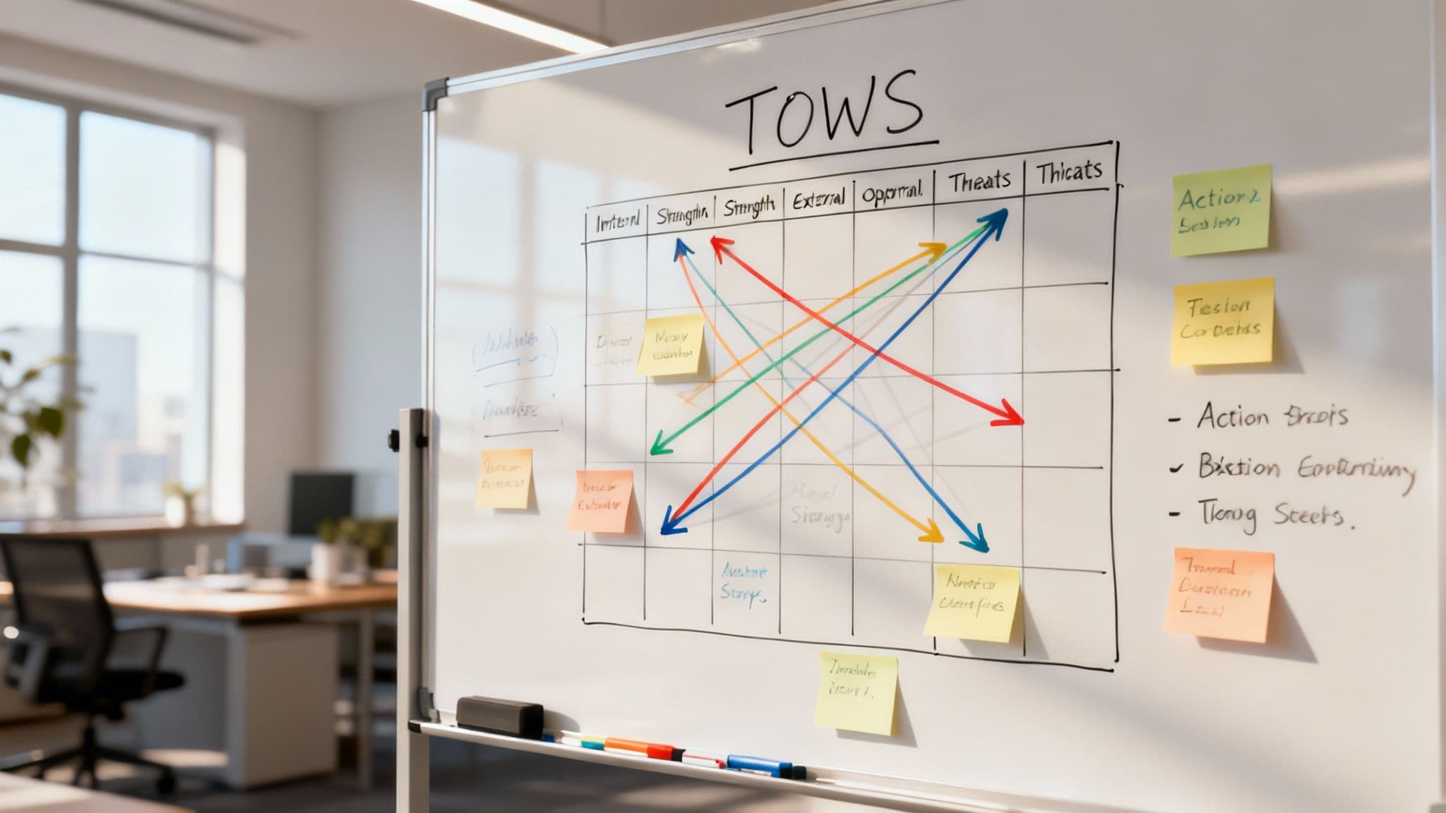 A person at a desk connecting puzzle pieces, symbolizing strategy formation.