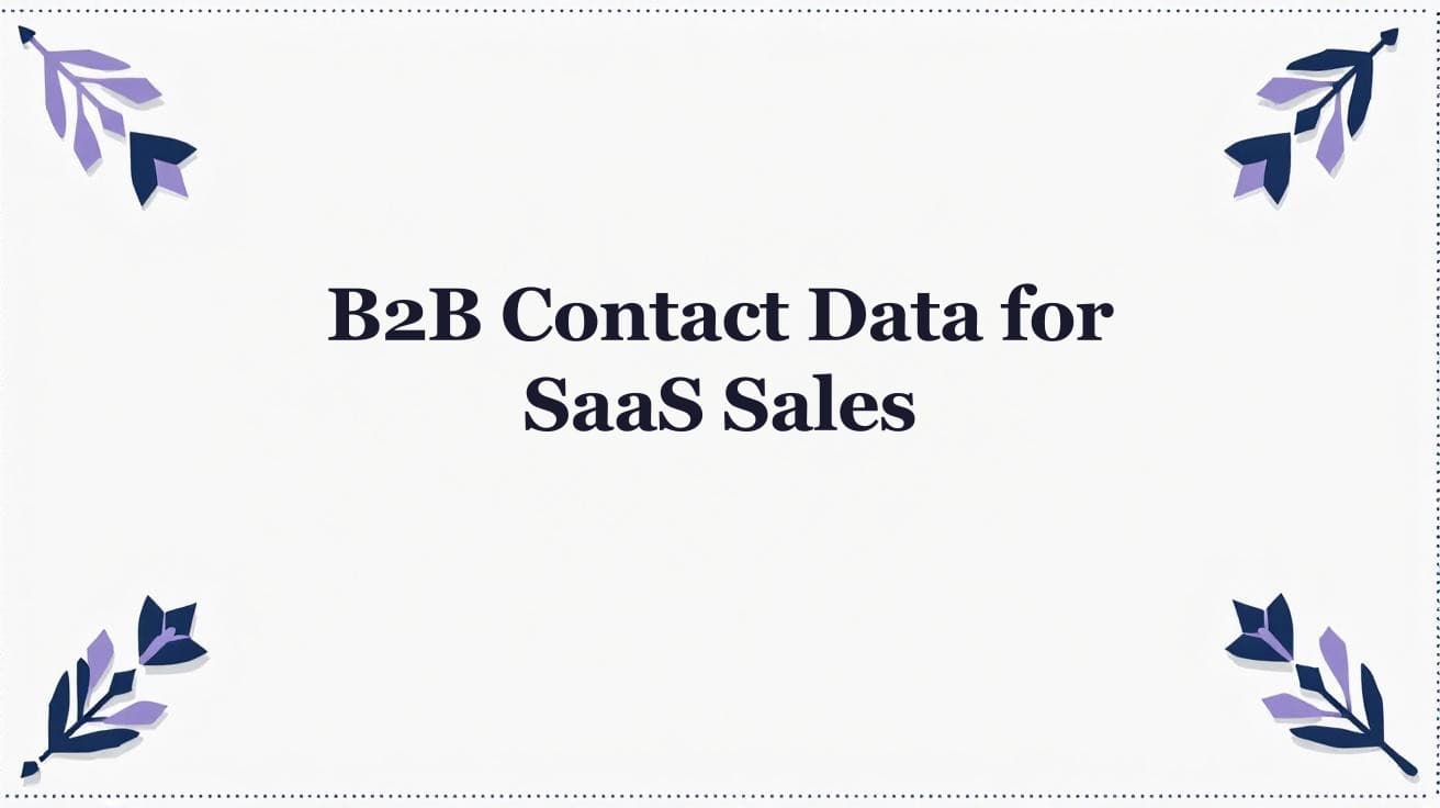 B2B Contact Data for SaaS Sales