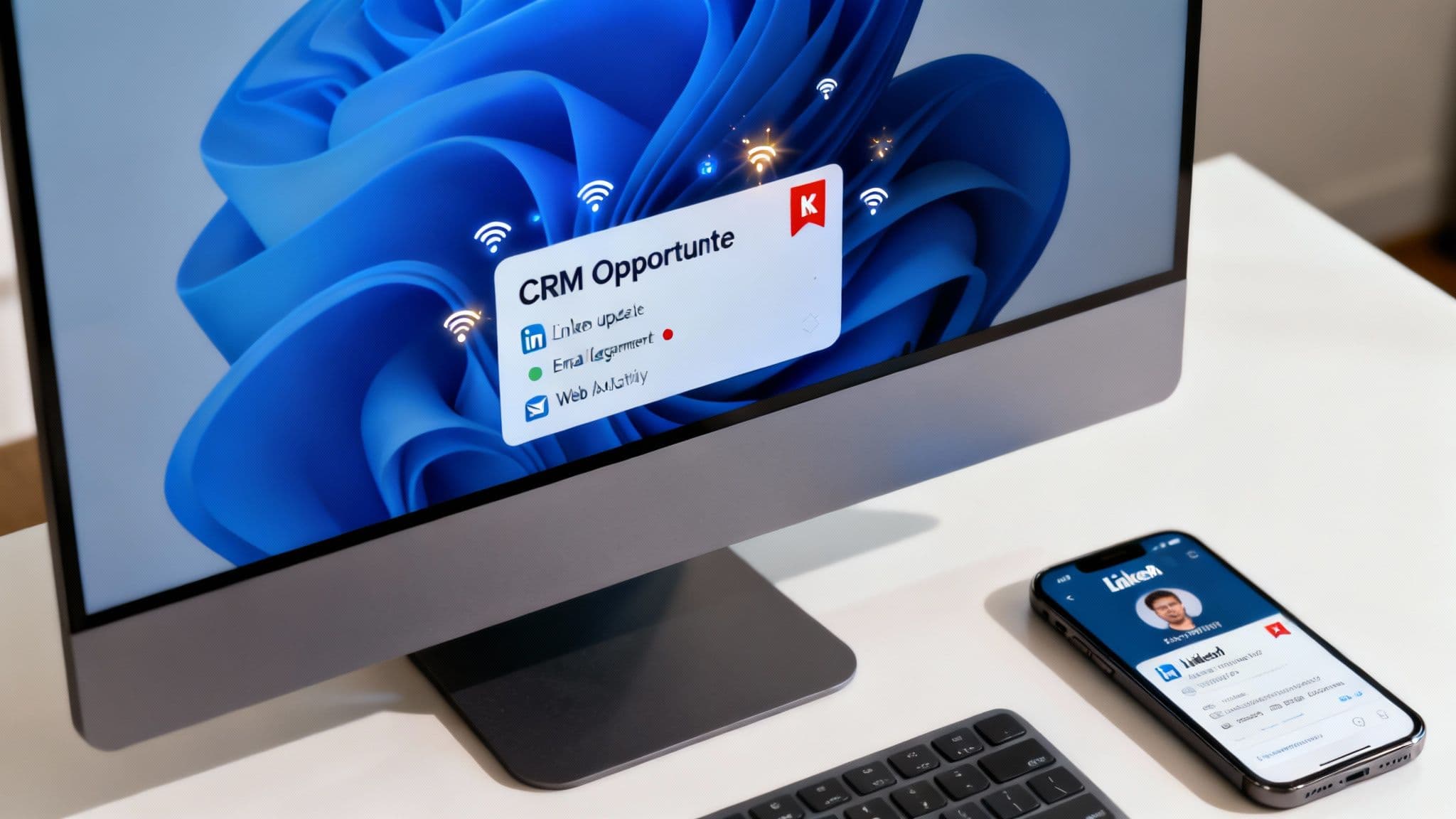 A magnifying glass over a chart, symbolizing deal intelligence and sharpening forecasts