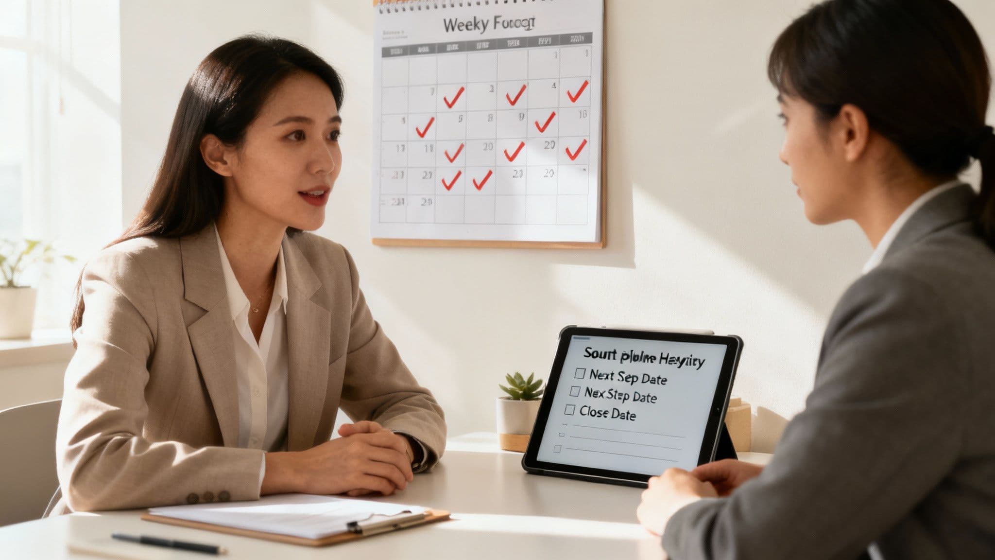 A calendar representing a disciplined forecasting cadence