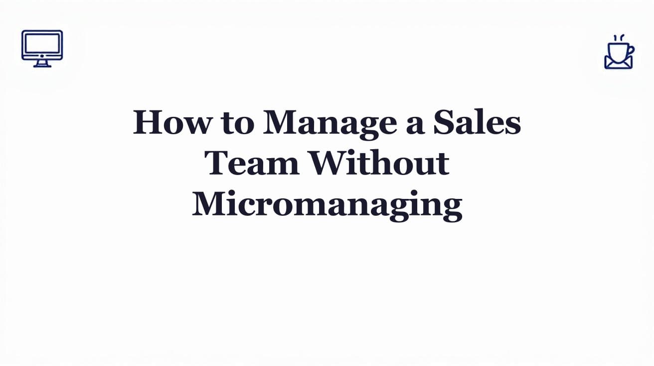 How to Manage a Sales Team Effectively Without Micromanaging