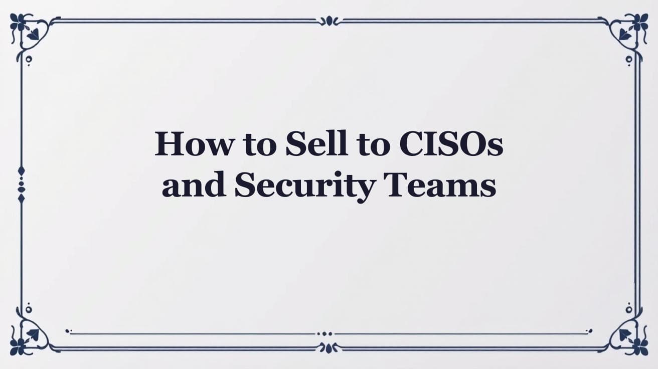 How to Sell to CISOs and Security Teams