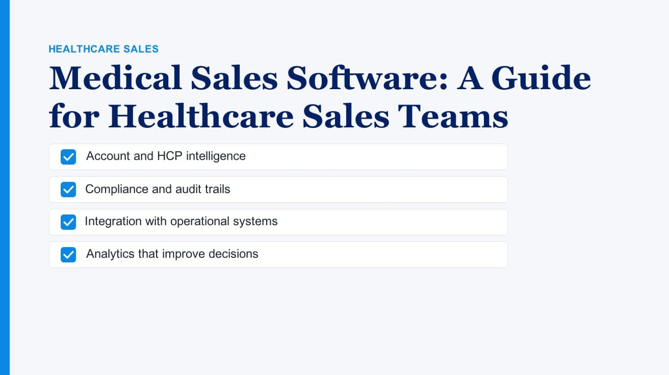 Medical Sales Software: A Guide for Healthcare Sales Teams