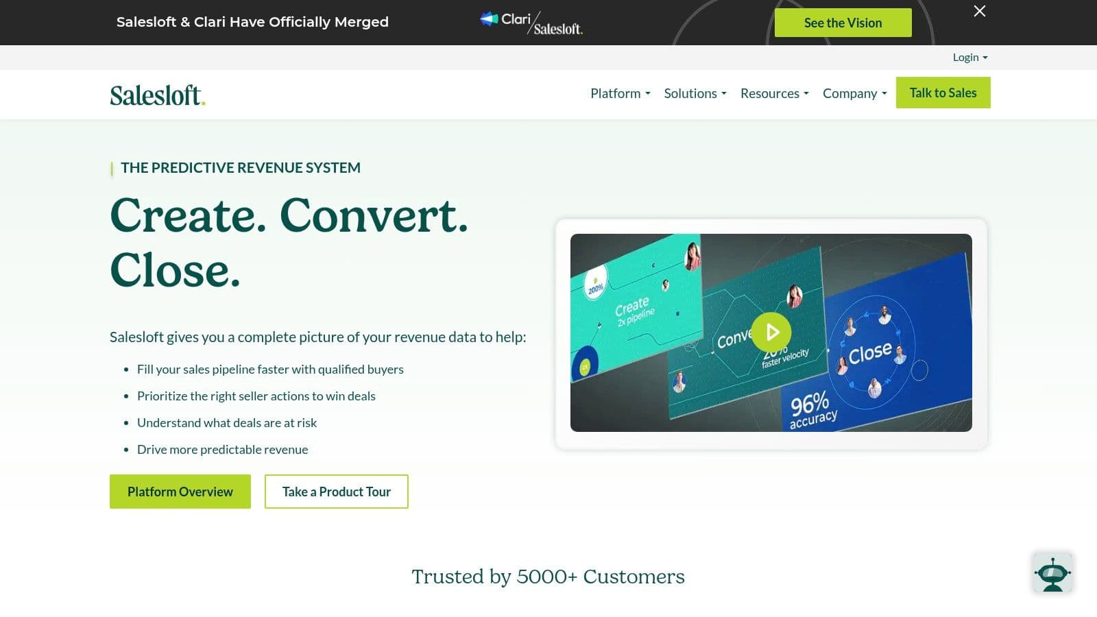 Salesloft platform page