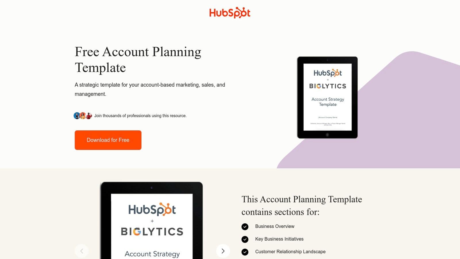 HubSpot (Free Account Planning Template)