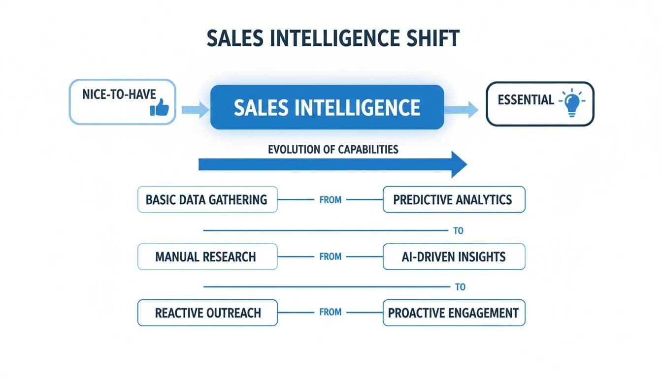 Infographic illustrating the evolution of sales intelligence capabilities, moving from basic to advanced strategies.