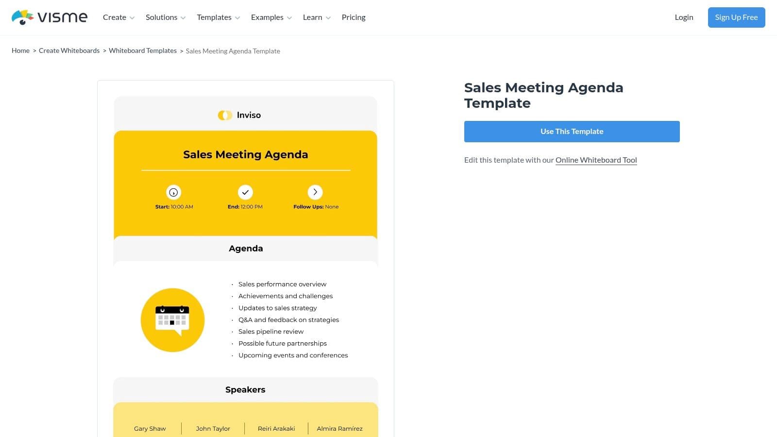 Asana's meeting agenda template showing sections for topics, action items, and reference links.