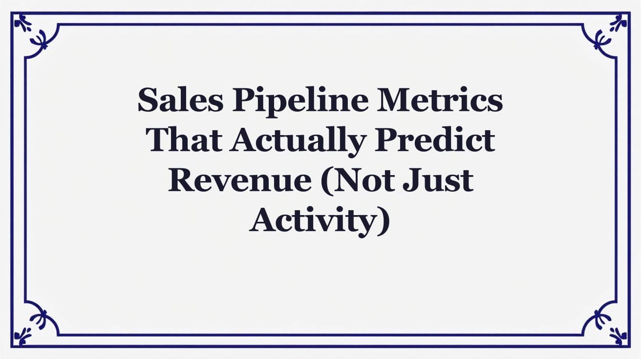 Sales Pipeline Metrics That Actually Predict Revenue