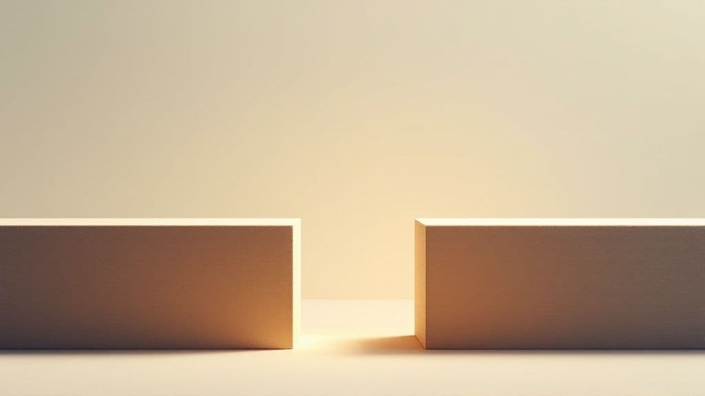 The Gap Selling Playbook infographic showing a gap between the current state and the future state, with a solution bridging them.