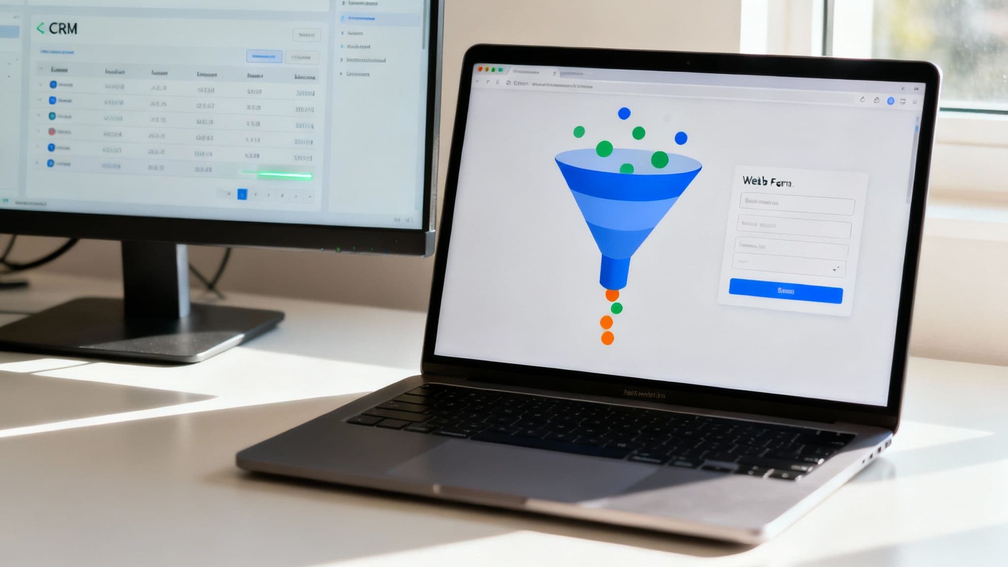 A visual representation of a sales funnel with automated touchpoints at each stage.