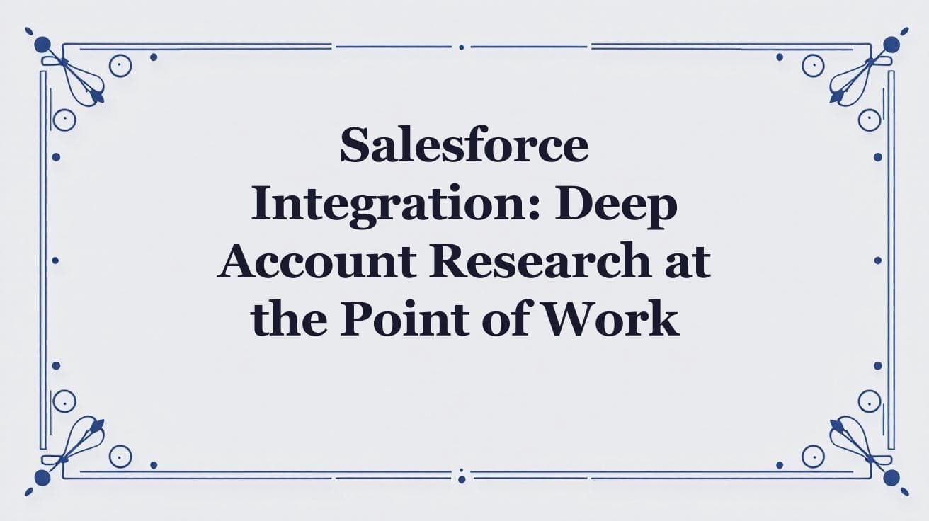 Salesforce Integration: Deep Account Research at the Point of Work